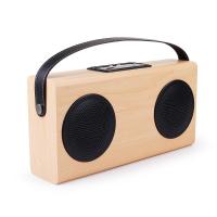 China 4000mAh Battery Capacity Real Wood Speakers with Portable Hanger & Power Bank Function on sale