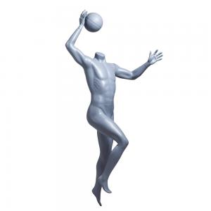 Basketball Male Sports Mannequin , Matte Glass Fiber Headless Male Mannequin