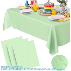 China Compostable Table Cloths For Rectangle Tables 73''X104'' Tablecloth For Outdoor, Party, Picnic, Wedding Green supplier