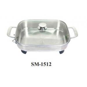 China 12 Inch Square Shape Deep Frying Pan With Glass Lid supplier