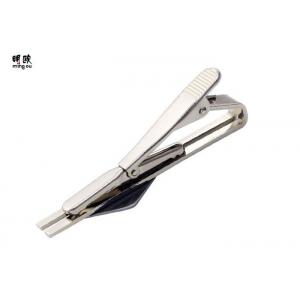Small Personalised Stainless Steel Tie Bar , Logo Printed  Blank Tie Clips