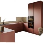 Beveled Edge Modern MDF Kitchen Cabinets Lacquer Finish For Kitchen Furnitures