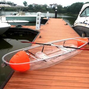 China 100 % Virgin Polycarbonate Resin Clear Bottom Kayak With Stabiliser Fin supplier