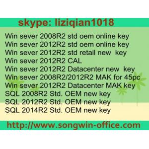 Microsoft SQL Sever  2008 / 2012 /2014 R2 Std. OEM New Key , 100% Activation Online , Original MS Key
