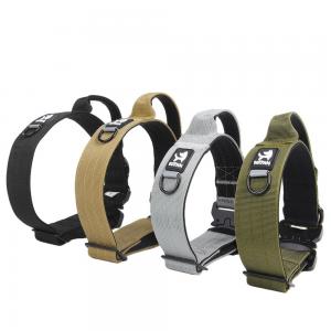 China Tactical Dog Collars And Leashes For Medium To Large Dogs In Black supplier