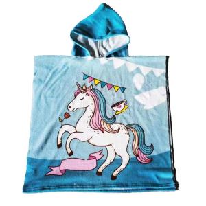 Quick Dry Hooded Beach Swimming Microfibre Towel Kids With Embossing Printing