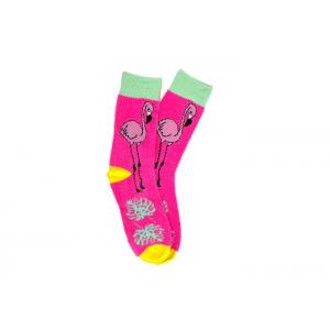 China Neon Pink Flamingo Womens Fancy Socks Women Feather Yarn Soft Socks supplier