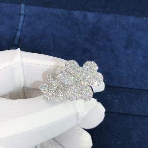Van Cleef & Arpels 18k White Gold Frivole Between The Finger Ring Natural Vs Diamonds