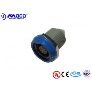 China Blue Nut Female Plastic Push Pull Connectors 1P 14 Pin For Biomass Monitors supplier