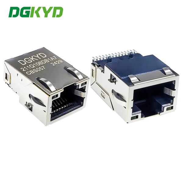 RJ45 Gigabit Integrated Filter Network Connector SMD LCP Interface DGKYD211Q106DB1A7CBS057