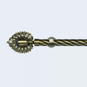 China Anti-Brass 28mm Peacock Tail Finial 6m Iron Curtain Pole With Whole Set Accessories supplier