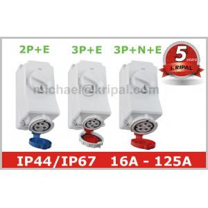 Mechanical Interlock Industrial Power Switched Sockets , Single / Three Phase