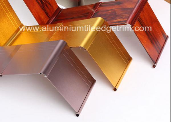 Gold Brushed Metal Skirting Trim , Aluminium Skirting Duct For Hotel And Office