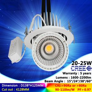 China 2700K to 6500K 20W 25W ac230v CREE recessed spotlight fixture ceiling light with 5 years warranty supplier