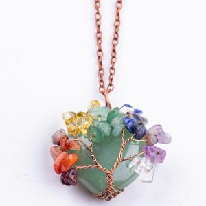 China Unisex Green Aventurine Chakra Healing Crystal Necklace Chakra Stone Pendant supplier