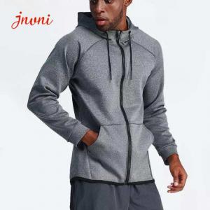 China Mens Activewear Tops Full Zip Athletic Hoodies Muscle Sweatshirt supplier