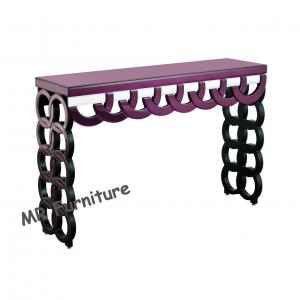China Purple Mirrored Hall Table , 100 * 35 * 78cm Glass Mirror Hallway Console Table wholesale