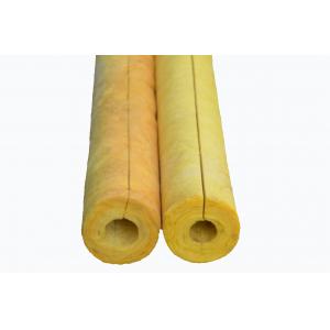 China Yellow Fiber Glass Wool Pipe Insulation Material For Hot / Cold Pipe supplier
