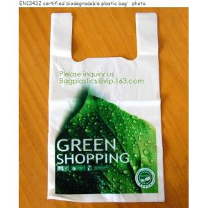 100% Eco-Friendly Material Certified PLA Compostable Bag,Corn Starch T Shirt Bag Meet EN13432 BPI Biodegradable And Comp
