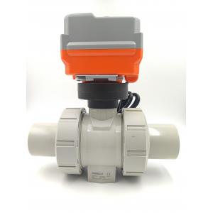 China RS485 Modbus Electric Actuated Ball Valves True Union Plastic Shut Off Valve supplier