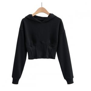 China Pure Color Corset Waist Loose Sweater Top Women'S Casual Cotton Crop Top supplier