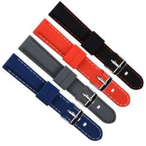 30mm Classic Stitch Mens Rubber Watch Bands 22mm Silicone Watch Band Quick Release