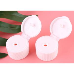 Plastic PP Flip Top Bottle Caps , 24 410 Custom Dispensing Cap Ribbed Surface