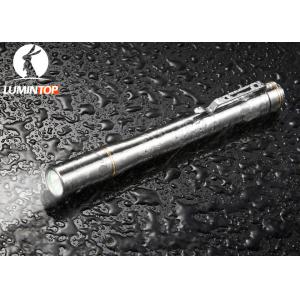 China Pen Shape Mini LED Flashlight With Self Luminlous Ring 900 CD Beam Intensity supplier