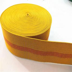 China 70mm Yellow Color Elasticated Upholstery Webbing For Sofa Chair 20%-30% Elongation supplier