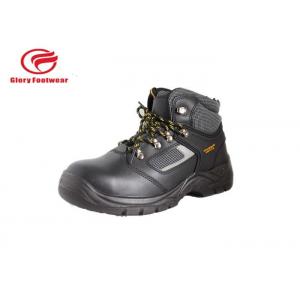 China Ladies Full Grain Leather Lightweight Steel Toe Boots Black , Mens Steel Cap Work Boots supplier