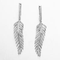 China Leaf Earrings Design 925 Silver CZ Earrings Swaying Free To Fly on sale