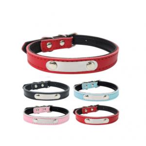 China Custom Durable Dog Collars With Stainless Steel Name Tag supplier