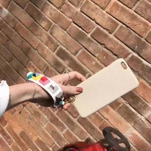 Hard Cortical Fashion Grandeur Color Rivets Bracelet Hand Strap Belt Cell Phone Case Back Cover For iPhone 7 6s Plus