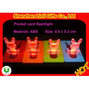 China ABS多彩なウサギの形の小型ポケットはカード懐中電燈LEDの点滅のおもちゃを導きました supplier