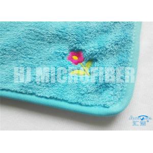 China Super Soft And High Water Absorption Factory Direct Blue Printed Microfiber Cleaning Cloth  100%Economy  30X40cm supplier