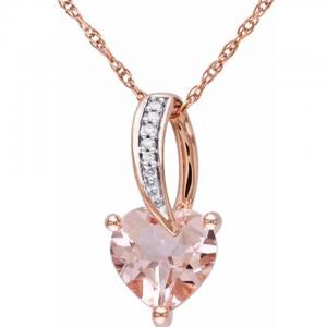 New Design Rose Gold Plated Morganite Stones Women Gift Wedding Pendant Necklace