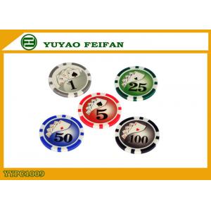 China Taiji Straight Flush Laser Poker Chips , ABS Material Game Poker Chips supplier