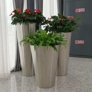China Mirror Finished Stainless Steel Flowerpot Large Metal Plant Pot Flowerpot supplier