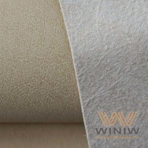 China Anti Yellowing Beige Pig Grain Faux PU Leather For Shoe Lining supplier