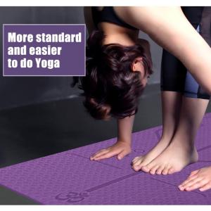 Beginner Fitness Yoga Mat TPE Yoga Mat Non Slip Gym Fitness Mat With Position Line