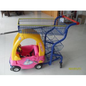 Supermarket Kids Shopping Carts , child size metal shopping cart 4 swivel flat TPE casters