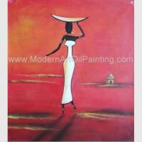 China Abstract Modern Oil Paintings , Handmade African Women Canvas Painting Acrylic on sale