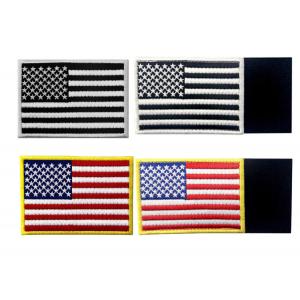 Embroidered USA Country Flag Patches With Hook And Loop Backing