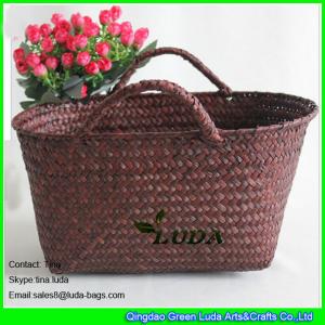 LUDA large designer handbags colored seagrass straw hobo bags