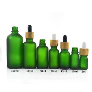 China Green Color Essential Oil Glass Bottles , 1 oz 2 oz 4 oz Boston Round Glass Bottles supplier