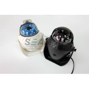 Plastic Marine Nautical Boat Compass With LED Light White / Black Color