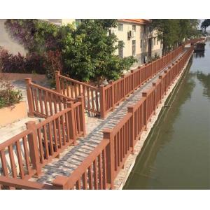 Fireproof WPC Fence Panel Wood Plastic Composite Interior Board Tan Protective Railing For Riverside 200x120cm
