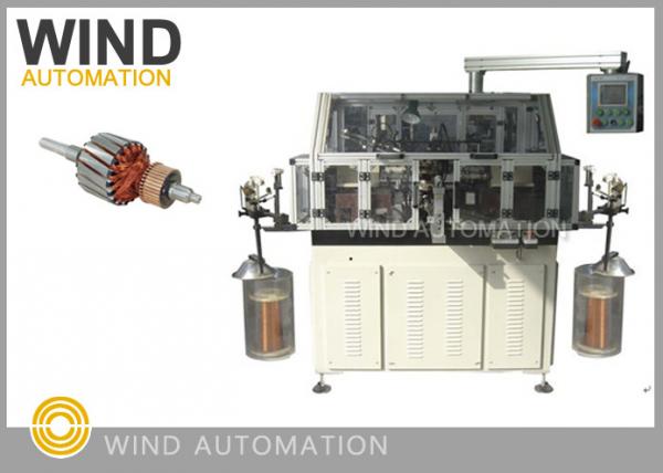 Dual Flyer Armature Winding Machine / Lap Winding Machine For 4poles Rotor