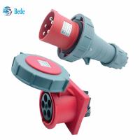 China Waterproof IP67 Industrial Plug Sockets 5Pins 3P+N+E 63Amp and 125Amp Panel Mounting Type on sale