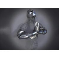 China Home Decor Figurative 3d Wall Man Stainless Steel Art Sculptures Matt Finish on sale